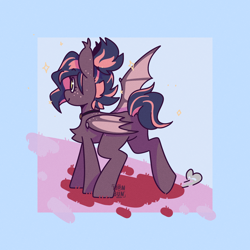 Size: 2000x2000 | Tagged: safe, artist:lionbun, imported from derpibooru, oc, oc:adair affair, bat pony, artfight, bat pony oc, bat wings, carpet, choker, female, mare, red carpet, wings