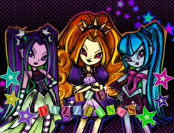 Size: 2048x1568 | Tagged: safe, artist:lulviu, imported from derpibooru, adagio dazzle, aria blaze, sonata dusk, human, equestria girls, bratz, crossed arms, female, style emulation, the dazzlings, trio