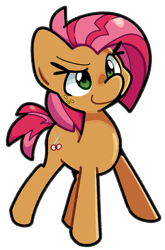 Size: 595x900 | Tagged: safe, artist:kindakismet, imported from derpibooru, babs seed, earth pony, pony, simple background, smiling, solo, transparent background