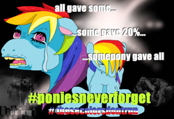 Size: 1082x739 | Tagged: safe, artist:sikojensika, imported from derpibooru, rainbow dash, pegasus, pony, crying, politics, shitposting, text, wat, weird description