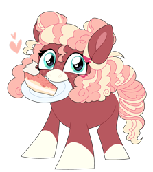 Size: 1280x1436 | Tagged: safe, artist:dilfistic, imported from derpibooru, oc, oc:darcie pie, earth pony, pony, female, filly, foal, food, mouth hold, pie, simple background, solo, transparent background