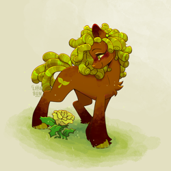 Size: 2000x2000 | Tagged: safe, artist:lionbun, imported from derpibooru, oc, earth pony, artfight, earth pony oc, female, flower, mare