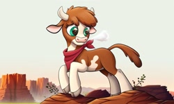 Size: 4000x2400 | Tagged: safe, imported from derpibooru, cow, them's fightin' herds, ai content, ai generated, arizona (tfh), community related