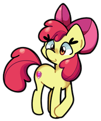 Size: 751x900 | Tagged: safe, artist:kindakismet, imported from derpibooru, apple bloom, earth pony, pony, female, filly, foal, simple background, smiling, solo, transparent background