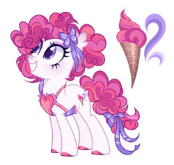 Size: 1920x1819 | Tagged: safe, artist:afterglory, imported from derpibooru, oc, earth pony, pony, apron, clothes, female, food, ice cream, ice cream cone, mare, simple background, solo, transparent background