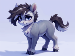 Size: 1024x768 | Tagged: safe, imported from derpibooru, earth pony, pony, ai content, ai generated, chest fluff, generator:easyfluff v11.2, generator:stable diffusion, hooves, simple background, solo, standing, white background