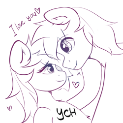 Size: 2048x2048 | Tagged: safe, imported from derpibooru, oc, oc only, earth pony, pegasus, pony, commission, couple, cute, duo, duo male and female, female, heart, male, simple background, white background, ych sketch, your character here