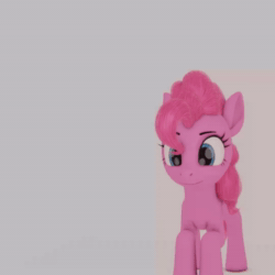 Size: 1080x1080 | Tagged: safe, artist:cinematron, imported from derpibooru, pinkie pie, earth pony, pony, 3d, animated, ear flick, female, i watch it for the ears, mare, no sound, simple background, solo, webm