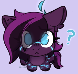 Size: 1830x1737 | Tagged: safe, artist:spoopygander, imported from derpibooru, oc, oc only, pony, commission, ear fluff, eye clipping through hair, eyebrows, eyebrows visible through hair, looking at you, question mark, simple background, solo, ych result