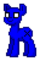 Size: 132x200 | Tagged: safe, imported from derpibooru, pony, pony town, bald, letter cutie mark, no tail, simple background, transparent background, white eyes, x
