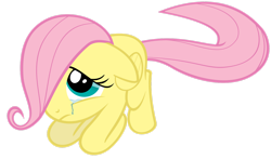 Size: 1600x938 | Tagged: safe, artist:exibrony, imported from derpibooru, fluttershy, female, filly, filly fluttershy, floppy ears, fluttercry, foal, folded wings, looking up, one eye covered, pink hair, pink mane, pink tail, sad, simple background, tail, teal eyes, transparent background, vector, wings, yellow body, yellow coat, yellow fur, yellow pony, yellow wings, younger