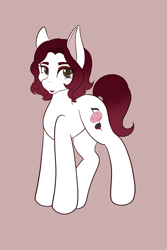 Size: 1365x2048 | Tagged: safe, artist:mscolorsplash, imported from derpibooru, oc, oc only, oc:velvet snow, earth pony, pony, colored pupils, eyeshadow, female, freckles, gradient mane, lipstick, makeup, mare, simple background, solo