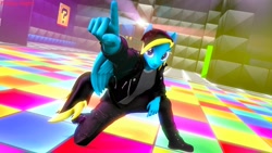 Size: 2560x1440 | Tagged: safe, artist:dawnyr, oc, oc only, anthro, 3d, clothes, dance floor, male