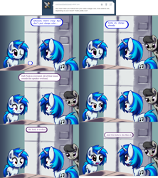 Size: 2562x2885 | Tagged: safe, artist:esuka, imported from derpibooru, dj pon-3, octavia melody, vinyl scratch, pony, ask, ask-canterlot-musicians, comic, duo, duo female, female, mare, text, tumblr