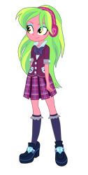 Size: 1900x3771 | Tagged: safe, artist:gmaplay, imported from derpibooru, lemon zest, equestria girls, clothes, crystal prep academy, crystal prep academy uniform, crystal prep shadowbolts, my little pony equestria girls: friendship games, necktie, school tie, school uniform, schoolgirl, simple background, singing, solo, transparent background