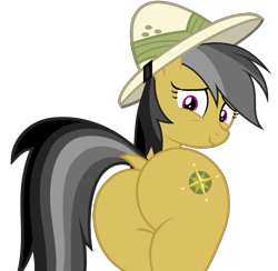 Size: 1191x1163 | Tagged: safe, artist:shieldwingarmorofgod, imported from derpibooru, daring do, pegasus, butt, female, hat, pith helmet, simple background, transparent background, vector