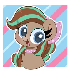 Size: 1533x1608 | Tagged: safe, artist:starbatto, imported from derpibooru, pony, bandana, chest fluff, choker, cocoa (wild manes), cute, eyeshadow, female, makeup, mare, open mouth, ponified, solo, wild manes