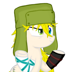 Size: 975x975 | Tagged: safe, artist:kobato98, imported from derpibooru, oc, oc only, oc:klever, earth pony, pony, female, hat, heterochromia, png, ponified, solo, ushanka, vector