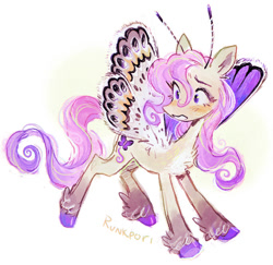 Size: 685x665 | Tagged: safe, artist:lutraviolet, imported from derpibooru, fluttershy, flutter pony, pony, race swap, simple background, solo, white background