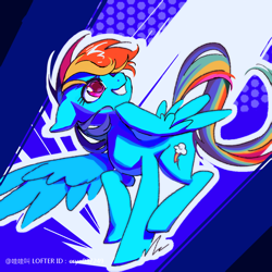 Size: 750x750 | Tagged: safe, artist:erye037249, imported from derpibooru, rainbow dash, pegasus, pony, solo