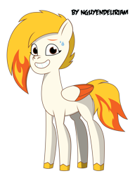 Size: 5933x8000 | Tagged: safe, artist:nguyendeliriam, imported from derpibooru, pegasus, pony, absurd resolution, female, flare (g5), g5, looking at you, mare, my little pony: tell your tale, nervous, simple background, smiling, smiling at you, solo, transparent background