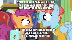 Size: 888x499 | Tagged: artist needed, safe, edit, edited screencap, imported from derpibooru, screencap, scootaloo, windy whistles, pegasus, pony, parental glideance, adopted, adopted daughter, adopted offspring, bag, camera, caption, clothes, cute, cutealoo, daaaaaaaaaaaw, duo, female, filly, foal, freckles, grin, headcanon, headcanon in the description, heartwarming, image macro, jacket, looking at each other, looking at someone, mare, meme, mother and child, mother and daughter, open mouth, open smile, pooh's grand adventure: the search for christopher robin, reference, reference in the description, saddle bag, scootadoption, scootalove, smiling, smiling at each other, text, wholesome, windybetes, winnie the pooh