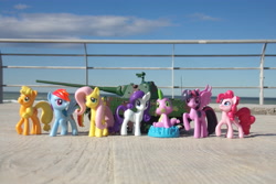 Size: 4608x3072 | Tagged: safe, artist:dingopatagonico, derpibooru exclusive, imported from derpibooru, applejack, fluttershy, pinkie pie, rainbow dash, rarity, spike, twilight sparkle, alicorn, dragon, earth pony, pegasus, pony, unicorn, e-50, horn, mane seven, mane six, panzer, photo, tank (vehicle), toy, twilight sparkle (alicorn)