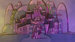 Size: 2048x1152 | Tagged: safe, artist:ashtoneer, imported from derpibooru, twilight sparkle, alicorn, pony, facing away, female, mare, school of friendship, solo, twilight sparkle (alicorn)