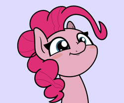 Size: 2048x1696 | Tagged: safe, artist:ewoudcponies, imported from derpibooru, pinkie pie, earth pony, pony, blush sticker, blushing, cute, diapinkes, female, mare, purple background, simple background, smiling, solo