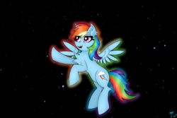 Size: 4800x3200 | Tagged: safe, artist:twinky, imported from derpibooru, rainbow dash, pegasus, pony, chest fluff, ear fluff, female, mare, solo, space, spread wings, wings