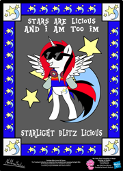 Size: 827x1150 | Tagged: safe, artist:strykarispeeder, imported from derpibooru, oc, oc only, oc:starlight blitz, alicorn, pony, bipedal, female, mare, solo