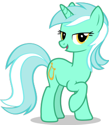 Size: 3467x4000 | Tagged: artist needed, safe, imported from derpibooru, lyra heartstrings, pony, unicorn, absurd resolution, flash asset, high res, horn, lidded eyes, show accurate, simple background, smiling, solo, transparent background, vector