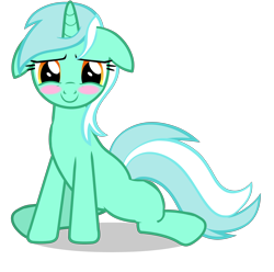 Size: 4000x3966 | Tagged: artist needed, safe, imported from derpibooru, lyra heartstrings, pony, unicorn, absurd resolution, blushing, cute, high res, horn, looking at you, lyrabetes, show accurate, simple background, sitting, smiling, solo, transparent background, vector