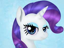 Size: 1024x768 | Tagged: safe, artist:jon080, imported from derpibooru, rarity, pony, unicorn, blue background, female, horn, looking at you, mare, simple background, solo