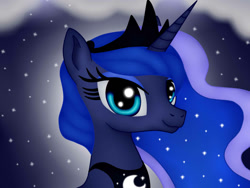 Size: 1024x768 | Tagged: safe, artist:jon080, imported from derpibooru, princess luna, alicorn, pony, female, looking at you, mare, night, stars