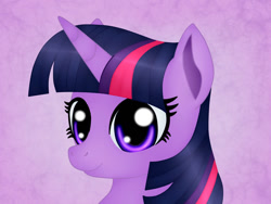 Size: 1024x768 | Tagged: safe, artist:jon080, imported from derpibooru, twilight sparkle, pony, unicorn, horn, purple background, simple background, solo, unicorn twilight