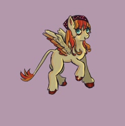 Size: 768x777 | Tagged: safe, artist:twipiebongrip, imported from derpibooru, pegasus, pony, female, leonine tail, mare, smiling, solo, tail, yellow coat