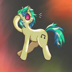 Size: 2170x2170 | Tagged: safe, artist:twipiebongrip, imported from derpibooru, dj pon-3, vinyl scratch, pony, unicorn, abstract background, female, grin, horn, mare, smiling, solo