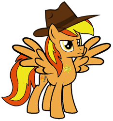 Size: 626x668 | Tagged: safe, artist:noi kincade, imported from derpibooru, oc, oc:firey ratchet, pegasus, badge, detective, fedora, hat, male, simple background, transparent background