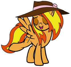 Size: 750x706 | Tagged: safe, artist:noi kincade, imported from derpibooru, oc, oc:firey rachel, pegasus, detective, fedora, female, hat, rule 63, simple background, solo, transparent background