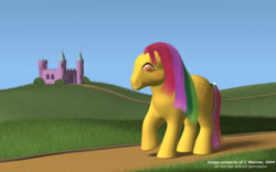 Size: 640x400 | Tagged: artist needed, safe, imported from derpibooru, tic tac toe (g1), earth pony, pony, twinkle eyed pony, 2004, 3d, 3d model, dream castle, female, g1, mare