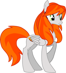 Size: 3393x3756 | Tagged: safe, artist:anonymous, imported from derpibooru, oc, oc only, oc:ginger peach, pegasus, pony, concave belly, female, mare, show accurate, simple background, solo, thin, transparent background, vector