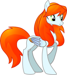 Size: 3380x3759 | Tagged: safe, artist:anonymous, imported from derpibooru, oc, oc only, oc:ginger peach, pegasus, pony, concave belly, female, high res, mare, show accurate, simple background, solo, thin, transparent background, vector