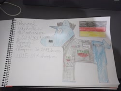 Size: 4000x3000 | Tagged: safe, artist:super-coyote1804, imported from derpibooru, pony, unicorn, deutsche tourenwagen masters, dtm, formula 1, formula e, germany, horn, pascal wehrlein, photo, ponified, porsche, solo, traditional art