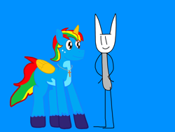 Size: 2224x1668 | Tagged: safe, artist:robertleyvaiii, imported from derpibooru, oc, oc only, oc:chuk, oc:shield wing, alicorn, alicorn oc, blue background, duo, horn, male, simple background, wings