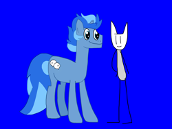 Size: 2224x1668 | Tagged: safe, artist:robertleyvaiii, imported from derpibooru, oc, oc only, oc:chuk, oc:quoterific, unicorn, blue background, duo, horn, male, simple background, unicorn oc