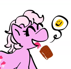 Size: 1280x1233 | Tagged: safe, artist:vaporammy, derpibooru exclusive, imported from derpibooru, lickety-split, pony, my little pony 'n friends, food, g1, ice cream, simple background, smiley face, solo, tongue out, white background