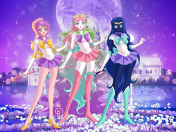 Size: 800x600 | Tagged: safe, artist:pokemongril762, imported from derpibooru, princess cadance, princess celestia, princess luna, human, equestria girls, clothes, cosplay, costume, sailor moon (series), sailor senshi maker, solo