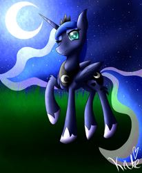 Size: 827x1002 | Tagged: safe, artist:katethedeath1, imported from derpibooru, princess luna, alicorn, pony, solo