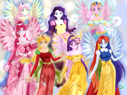 Size: 800x600 | Tagged: safe, artist:badharleyluck31, imported from derpibooru, applejack, fluttershy, pinkie pie, rainbow dash, rarity, twilight sparkle, human, equestria girls, anime style, mane six, sailor moon (series), sailor senshi maker, solo